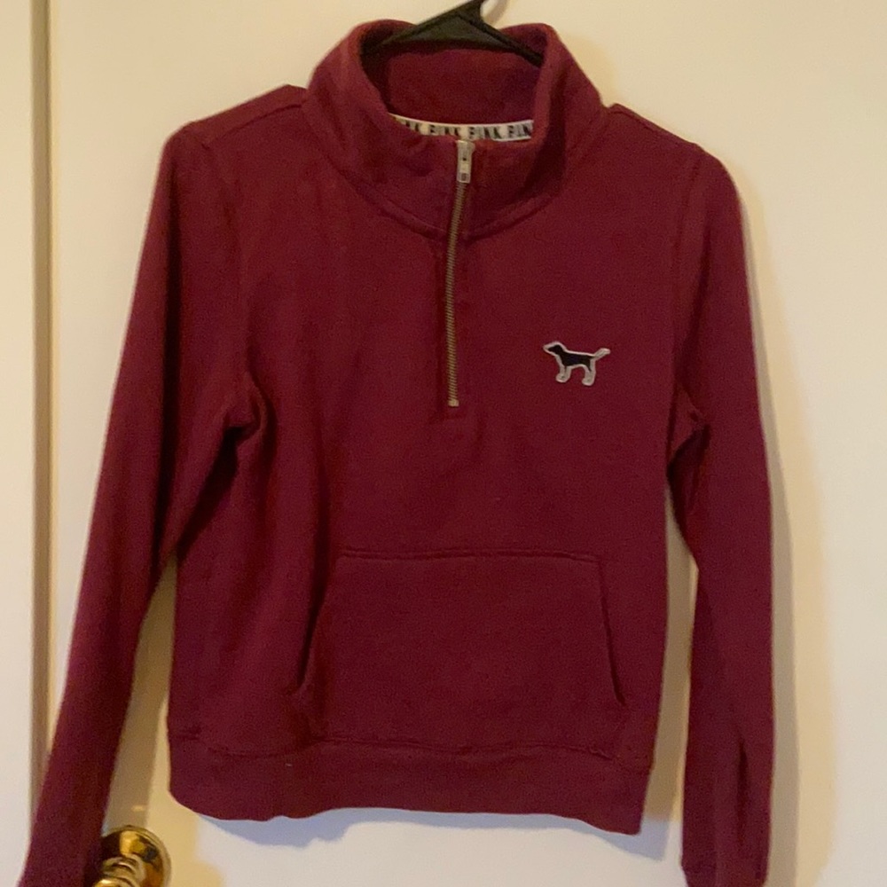 PINK half-zip pullover sweatshirt